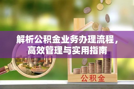 红桥解析公积金业务办理流程，高效管理与实用指南