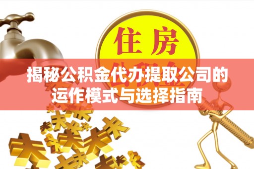红桥揭秘公积金代办提取公司的运作模式与选择指南