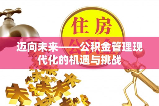 红桥迈向未来——公积金管理现代化的机遇与挑战